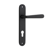 Iver Copenhagen Door Lever Handle on Oval Backplate Euro Matt Black 12876E85