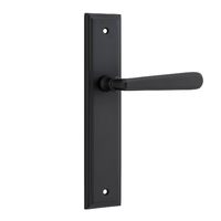 Iver Copenhagen Door Lever Handle on Stepped Backplate Passage Matt Black 12878