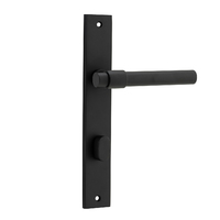 Iver Helsinki Lever Handle on Rectangular Backplate Privacy Matt Black 12896P85