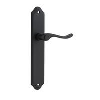 Iver Stirling Door Lever Handle on Shouldered Backplate Passage Matt Black 12922