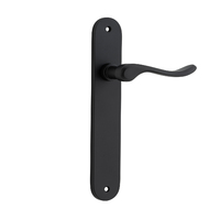 Iver Stirling Door Lever Handle on Oval Backplate Passage Matt Black 12924