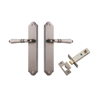 Iver Sarlat Door Lever Handle on Shouldered Backplate Passage Kit Distressed Nickel 13712KPASS60