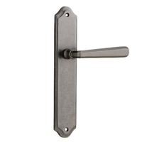 Iver Copenhagen Lever Handle on Shouldered Backplate Passage Distressed 13874