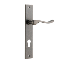 Iver Stirling Lever on Rectangular Backplate Euro Distressed Nickel 13920E85