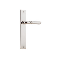 Iver Sarlat Lever Handle on Rectangular Backplate Passage Polished Nickel 14200