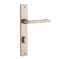 Iver Baltimore Return Lever Rectangle Backplate Privacy Satin Nickel 14848P85