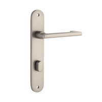 Iver Baltimore Return Lever on Oval Backplate Privacy Satin Nickel 14852P85