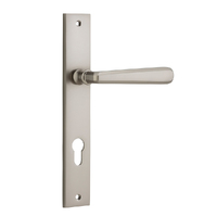 Iver Copenhagen Lever Handle on Rectangular Backplate Euro Satin Nickel 14872E85