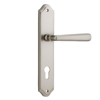 Iver Copenhagen Lever Handle on Shouldered Backplate Euro Satin Nickel 14874E85