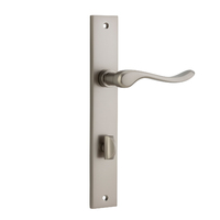 Iver Stirling Lever on Rectangular Backplate Privacy Satin Nickel 14920P85