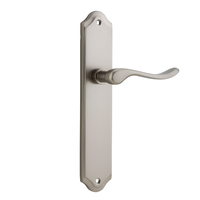 Iver Stirling Lever Handle on Shouldered Backplate Passage Satin Nickel 14922