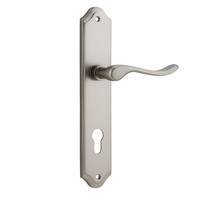 Iver Stirling Lever Handle on Shouldered Backplate Euro Satin Nickel 14922E85