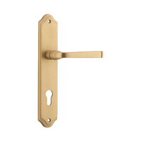 Iver Annecy Lever Handle on Shouldered Backplate Euro Brushed Brass 15220E85