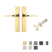 Iver Annecy Door Lever on Chamfered Backplate Passage Kit - Available in Various Finishes