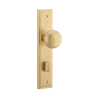 Iver Cambridge Door Knob on Stepped Backplate Privacy Brushed Brass 15340P85