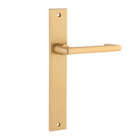 Iver Baltimore Return Door Lever Rectangle Backplate Passage Brushed Brass 15348