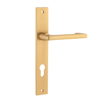 Iver Baltimore Return Door Lever Rectangle Backplate Euro Brushed Brass 15348E85