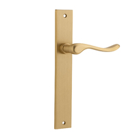 Iver Stirling Lever Handle on Rectangular Backplate Passage Brushed Brass 15420