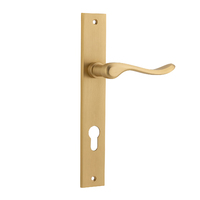 Iver Stirling Lever Handle on Rectangular Backplate Euro Brushed Brass 15420E85