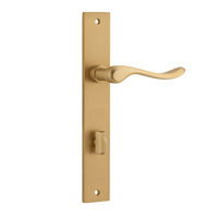 Iver Stirling Lever on Rectangular Backplate Privacy Brushed Brass 15420P85