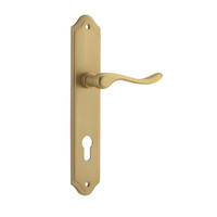 Restocking Soon: ETA End October - Iver Stirling Lever Handle on Shouldered Backplate Euro Brushed Brass 15422E85