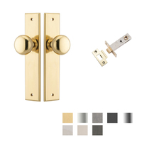 Iver Cambridge Door Knob on Chamfered Backplate Passage Kit - Available in Various Finishes