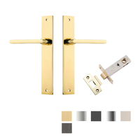 Iver Baltimore Door Lever on Rectangular Backplate Passage Kit - Available in Various Finishes