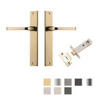 Iver Annecy Door Lever on Rectangular Backplate Passage Kit - Available in Various Finishes