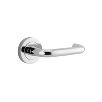 Iver Oslo Door Lever Handle on Round Rose Chrome Plated 57mm x 52mm 20354