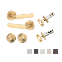 Iver Osaka Door Lever Handle on Round Rose Privacy Kit - Available in Various Finishes