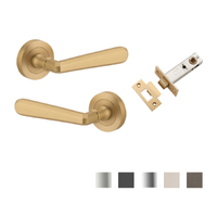 Iver Copenhagen Door Lever Handle on Round Rose Passage Kit - Available in Various Finishes