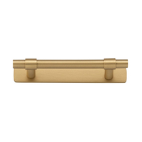 Restocking Soon: ETA End October - Iver Helsinki Cabinet Pull Handle with Backplate CTC 96mm Brushed Brass 20996B