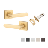 Iver Osaka Door Lever Handle on Square Rose Passage Kit - Available in Various Finishes