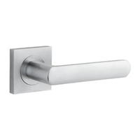 Iver Osaka Door Lever Handle on Square Rose Brushed Chrome 21185