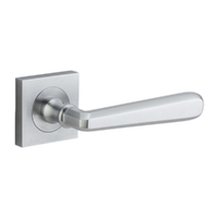 Iver Copenhagen Door Lever Handle on Square Rose Brushed Chrome 21195