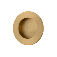 Restocking Soon: ETA Mid February - Iver Sliding Door Round Flush Pull Brushed Brass 21792