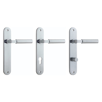 Iver Berlin Door Lever Handle on Oval Backplate Brushed Chrome