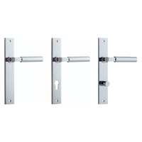 Iver Berlin Door Lever Handle on Rectangular Backplate Polished Chrome