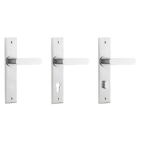 Iver Bronte Door Lever Handle on Chamfered Backplate Brushed Chrome