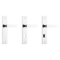 Iver Bronte Door Lever Handle on Chamfered Backplate Polished Chrome