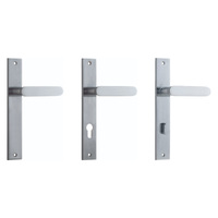 Iver Bronte Door Lever Handle on Rectangular Backplate Brushed Chrome