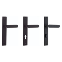 Iver Bronte Door Lever Handle on Rectangular Backplate Matt Black