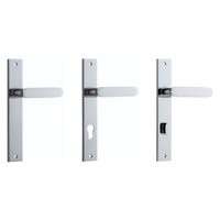 Iver Bronte Door Lever Handle on Rectangular Backplate Polished Chrome