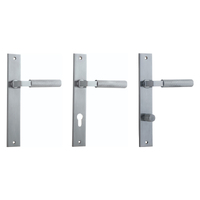 Iver Brunswick Door Lever Handle on Rectangular Backplate Brushed Chrome