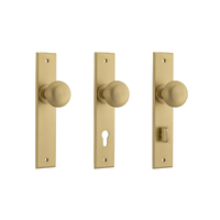 Iver Cambridge Door Knob on Chamfered Backplate Brushed Brass