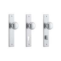 Iver Cambridge Door Knob on Chamfered Backplate Brushed Chrome