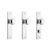 Iver Cambridge Door Knob on Chamfered Backplate Polished Chrome