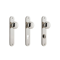 Iver Cambridge Door Knob on Oval Backplate Polished Nickel