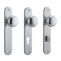 Iver Cambridge Door Knob on Oval Backplate Brushed Chrome