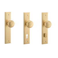 Iver Cambridge Door Knob on Stepped Backplate Brushed Brass